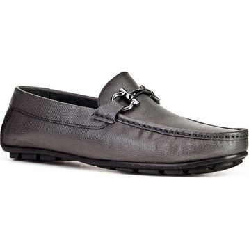 Cabani 010M823 Hakiki Deri Gri Erkek Loafer Ayakkabı