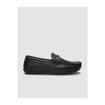 Cabani 010M823 Kauçuk Taban Hakiki Deri Siyah Erkek Loafer Ayakkabı
