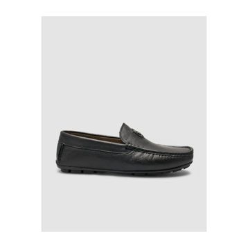 Cabani 010M9823C Hakiki Deri Siyah Logo Detaylı Erkek Loafer Ayakkabı