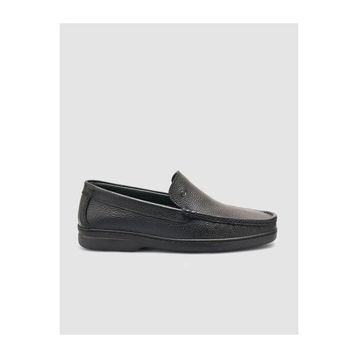 Cabani 024M052 Hakiki Deri Dikiş Detaylı Siyah Erkek Loafer Ayakkabı