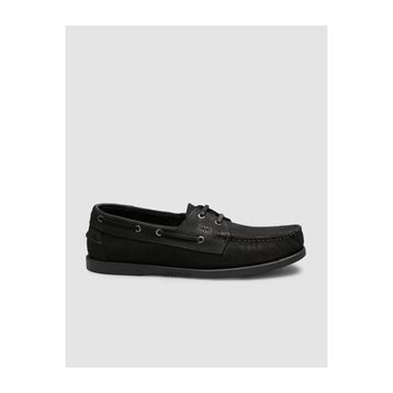 Cabani 052C102 Mat Siyah Hakiki Deri Bağcıklı Erkek Loafer Ayakkabı
