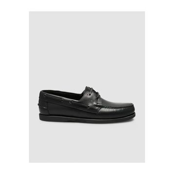 Cabani 052C102 Parlak Siyah Hakiki Deri Bağcıklı Erkek Loafer Ayakkabı