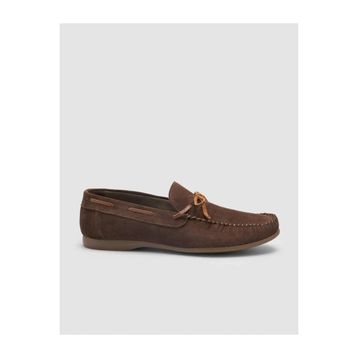 Cabani 167M875 Hakiki Deri Kahverengi Süet Erkek Loafer Ayakkabı