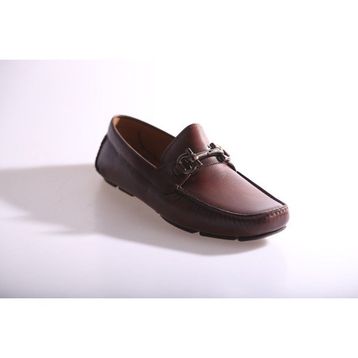 Cabani 347M472 Hakiki Deri Kahverengi Metal Toka Aksesuarlı Erkek Loafer Ayakkabı