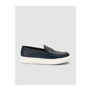 Cabani 656M1814 Hakiki Deri Lacivert Bantlı Erkek Loafer Ayakkabı