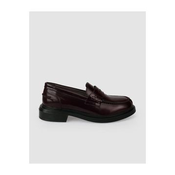 Cabani 670M1866 Hakiki Deri Bordo Açma Kadın Loafer Ayakkabı
