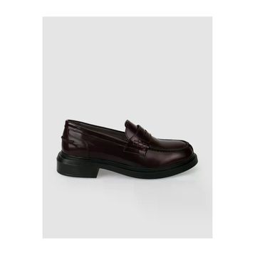 Cabani 670M1866 Hakiki Deri Bordo Açma Kadın Loafer Ayakkabı