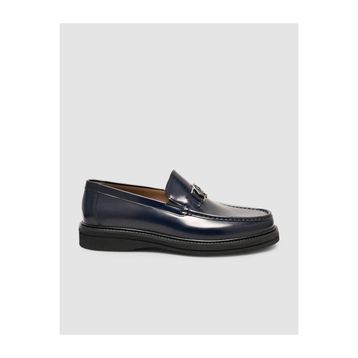 Cabani 8916 Hakiki Deri Lacivert Metal Tokalı Erkek Loafer Ayakkabı