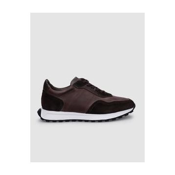 Cabani Bağcıklı Kahverengi Hakiki Deri Erkek Sneaker Ayakkabı