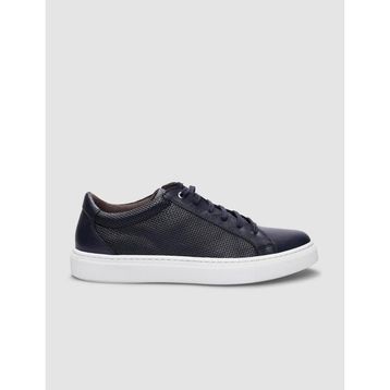 Cabani Bağcıklı Lacivert Deri Beyaz Taban Erkek Sneaker Ayakkabı