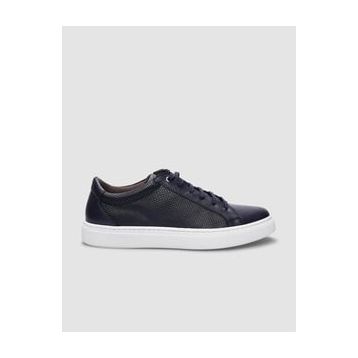 Cabani Bağcıklı Lacivert Deri Beyaz Taban Erkek Sneaker Ayakkabı