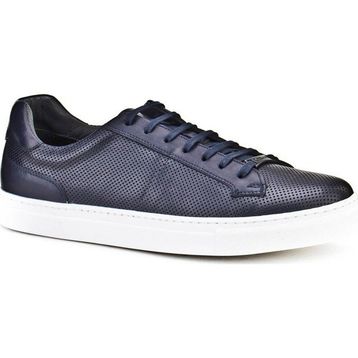 Cabani Bağcıklı Lacivert Hakiki Deri Erkek Sneaker Ayakkabı