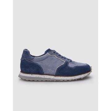 Cabani Deri Süet Bağcıklı Mavi Erkek Sneaker
