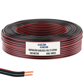 Cable 2x0.75 mm Siyah 100 m Kordon Elektrik Kablosu