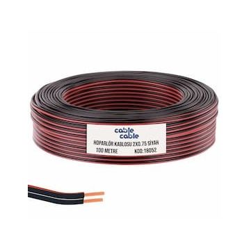 Cable 2x0.75 mm Siyah 100 m Kordon Elektrik Kablosu