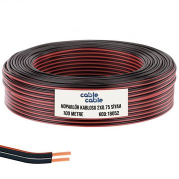 Cable 2x0.75 mm Siyah 100 m Kordon Elektrik Kablosu