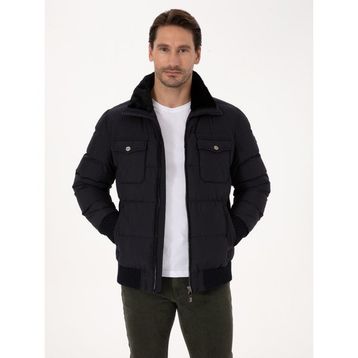 Cacharel 50308843-VR033 Lacivert Yakası Kürklü Dolgulu Erkek Mont