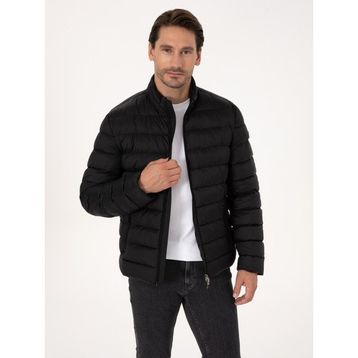 Cacharel 50319255-VR046 Siyah İnce Kapütone Erkek Mont