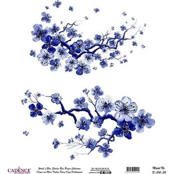 Cadence 30x32 cm K014 Boya Dünya'nın Mavi Tonları Pirinç Kağıt