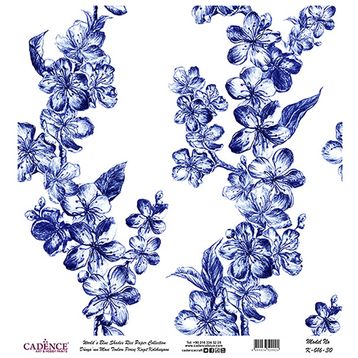 Cadence 30x32 cm K016 Boya Dünya'nın Mavi Tonları Pirinç Kağıt