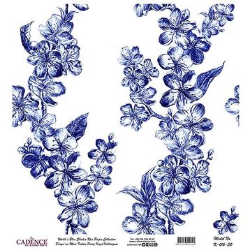 Cadence 30x32 cm K016 Boya Dünya'nın Mavi Tonları Pirinç Kağıt