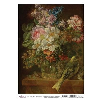 Cadence Çiçek Serisi BF02 30x42 cm Pirinç Dekupaj Kağıdı