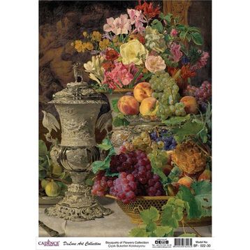 Cadence Çiçek Serisi BF22 30x42 cm Pirinç Dekopaj Kağıdı