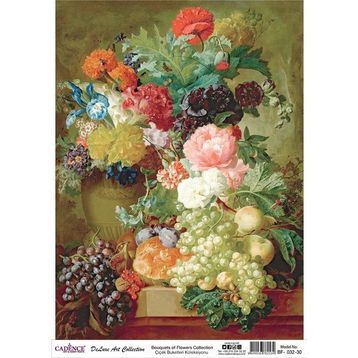 Cadence Çiçek Serisi BF32 30x42 cm Pirinç Dekupaj Kağıdı