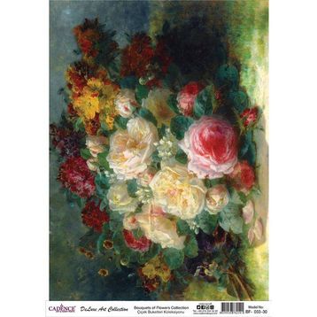 Cadence Çiçek Serisi BF33 30x42 cm Pirinç Dekupaj Kağıdı