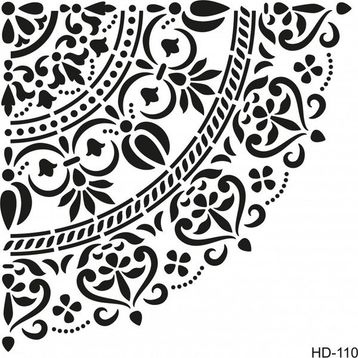 Cadence HD110 Yarım Damask Home Dekor Stencil