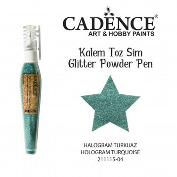 Cadence Hologram Turkuaz Toz Sim Boya Kalem