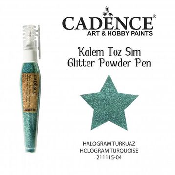 Cadence Hologram Turkuaz Toz Sim Boya Kalem