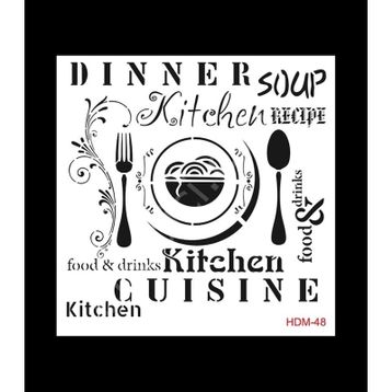 Cadence Home Decor HDM-48 Midi Stencil 25x25 cm Boyama Şablonu