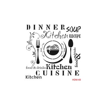 Cadence Home Decor HDM-48 Midi Stencil 25x25 cm Boyama Şablonu