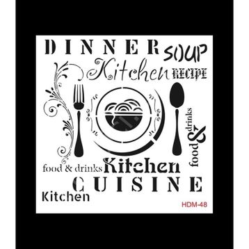 Cadence Home Decor HDM-48 Midi Stencil 25x25 cm Boyama Şablonu