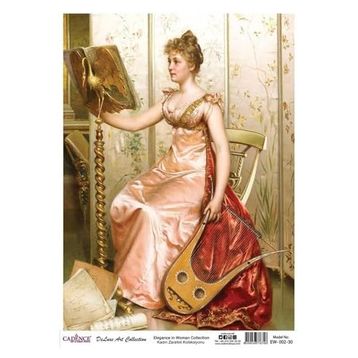 Cadence Kadın Zarafeti Koleksiyonu EW02 30x42 cm Pirinç Dekupaj Kağıdı