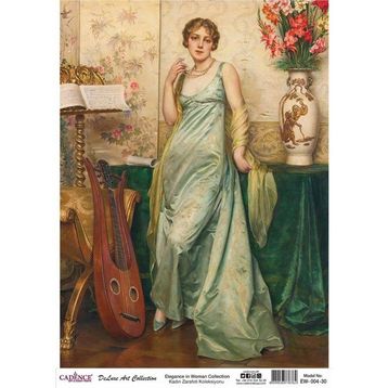 Cadence Kadın Zarafeti Koleksiyonu EW04 30x42 cm Pirinç Dekupaj Kağıdı