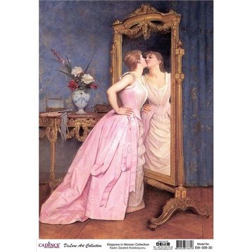 Cadence Kadın Zarafeti Koleksiyonu EW09 30x42 cm Pirinç Dekupaj Kağıdı