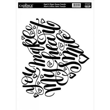 Cadence KTS-019 Siyah-Beyaz Kumaş Transfer