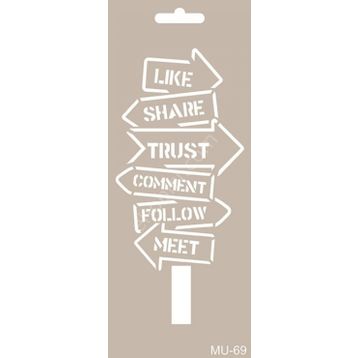 Cadence MU69 10x25 cm Mix Media Stencil Şablon