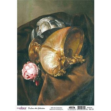 Cadence Natürmort Koleksiyonu SL002 30x42 cm Pirinç Dekupaj Kağıdı