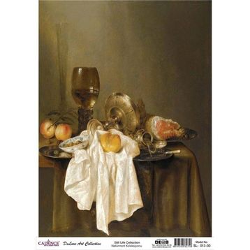 Cadence Natürmort Koleksiyonu SL013 30x42 cm Pirinç Dekupaj Kağıdı