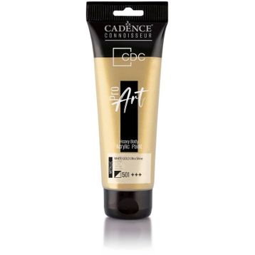 Cadence PRD-501 Beyaz Altın 120 ml Proart Heavy Body Metalik Ultra Parlak Akrilik Boya