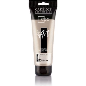 Cadence PRD-518 Platin 120 ml Proart Heavy Body Metalik Ultra Parlak Akrilik Boya