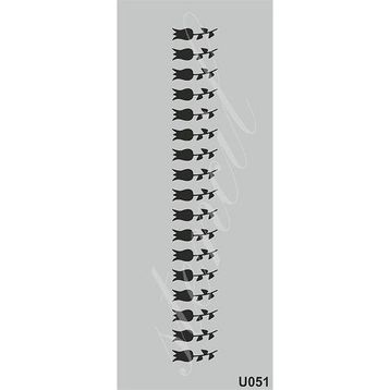 Cadence U051 10X25 cm Siyah Stencil Boyama Şablonu
