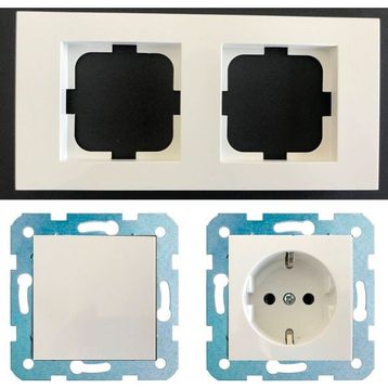 Çağatay Elektrik Ovivo Grano Beyaz Ikili Set Anahtar Topraklı Priz