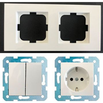 Çağatay Elektrik Ovivo Grano Beyaz Ikili Set Komütatör Topraklı Priz