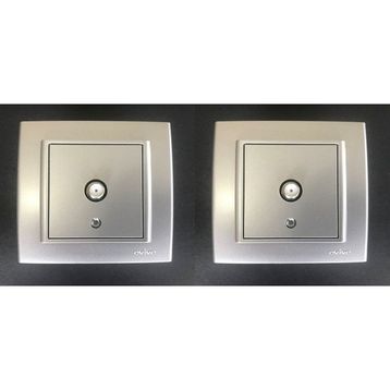 Çağatay Elektrik Ovivo Grano Gümüş Tv Prizi F Konnektör Çerçeve