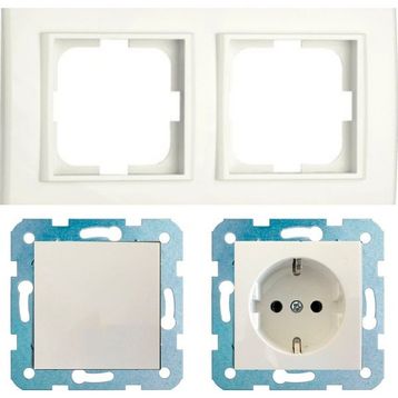 Çağatay Elektrik Ovivo Mina Beyaz Ikili Set Anahtar Topraklı Priz