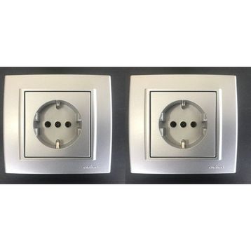 Çağatay Elektrik Ovivo Mina Gümüş Topraklı Priz Çerçeve